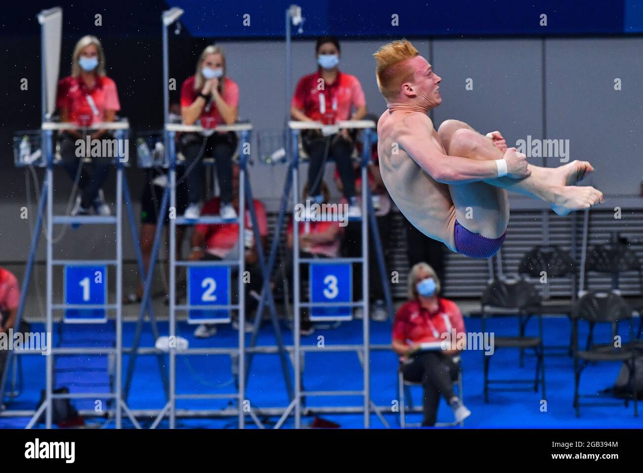 Diving springboard olympics judges hires stock photography and images