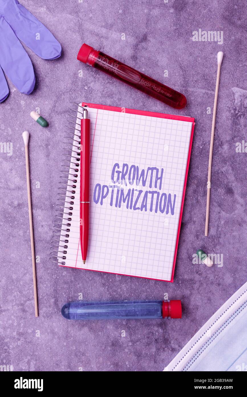 Conceptual display Growth Optimization. Concept meaning Finding an