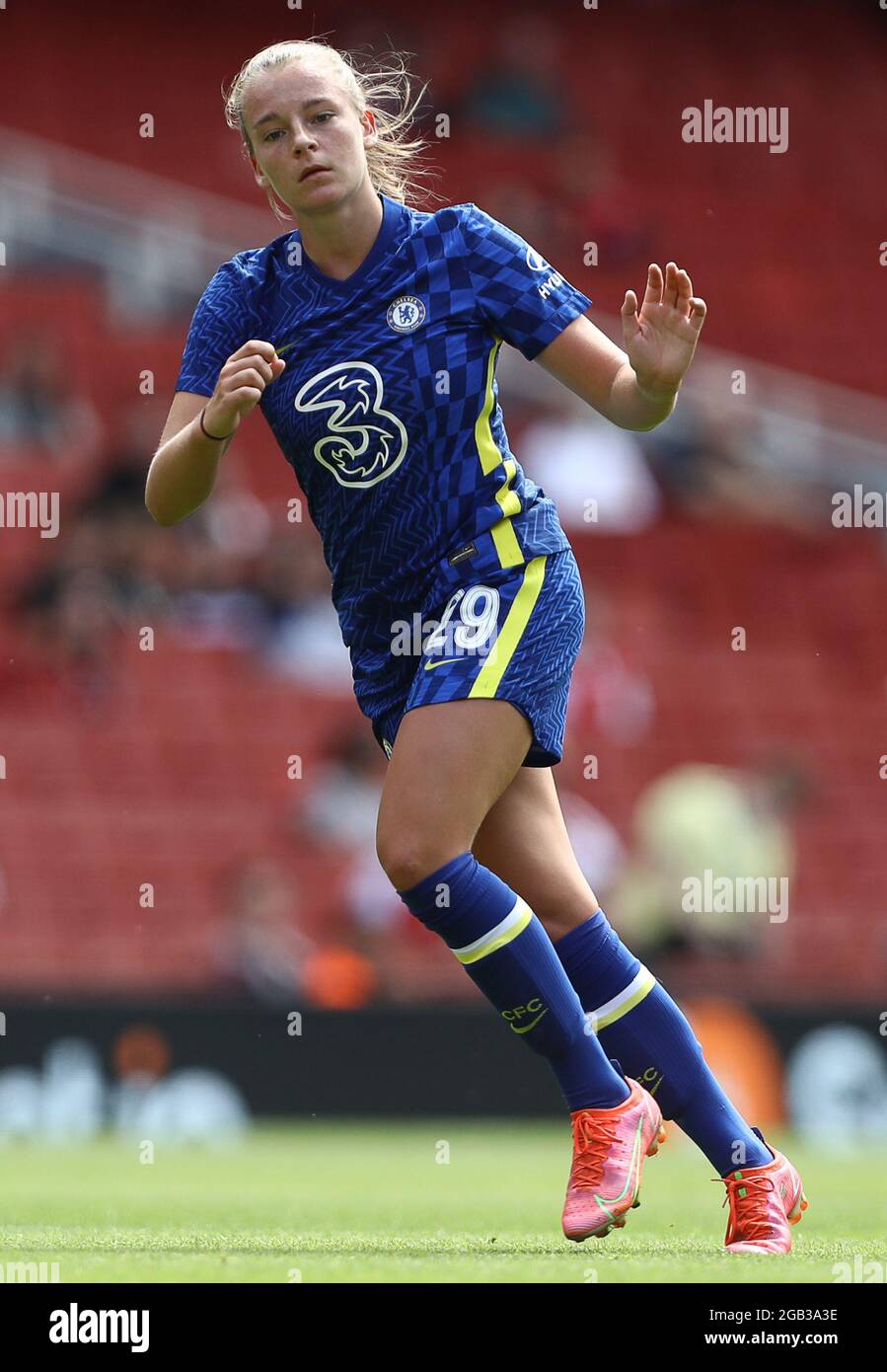 London, England, 1st August 2021. Jorja Fox of Chelsea during the Pre  Season Friendly match at the Emirates Stadium, London. Picture credit  should read: Paul Terry / Sportimage Credit: Sportimage/Alamy Live News