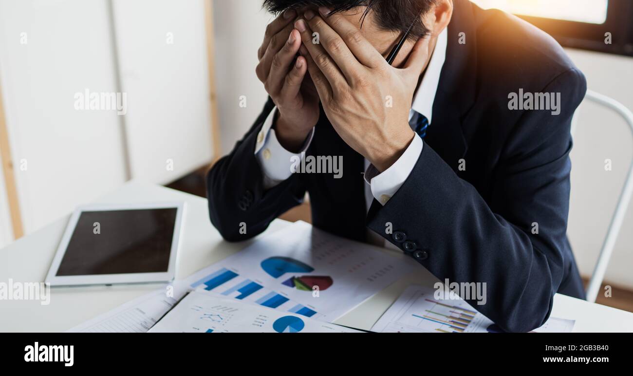 bankruptcy and loss concept, businessman, person went bankrupt, organization completely lacking in a particular quality or lose business value Stock Photo