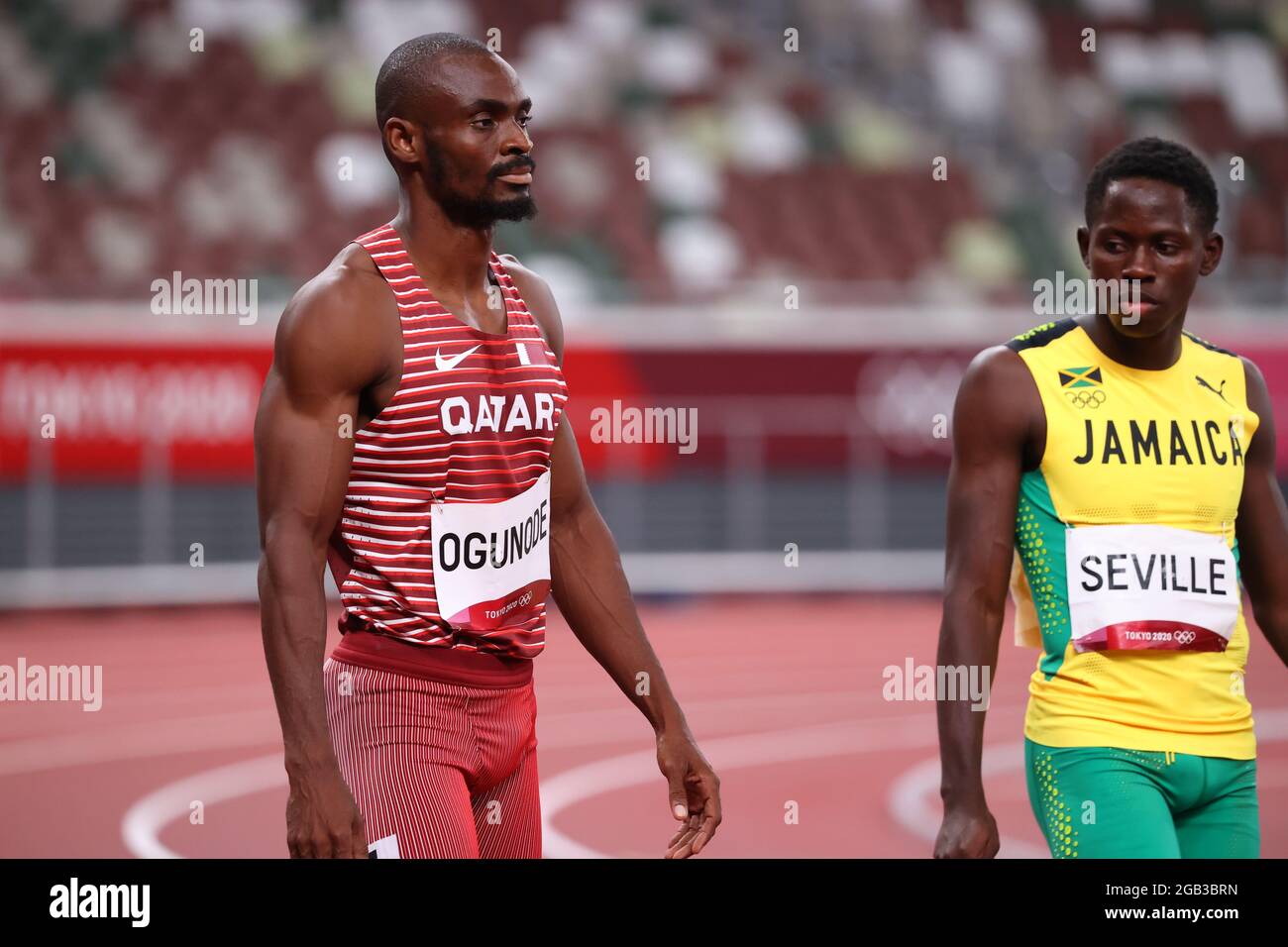 Tokyo, Japan. 1st Aug, 2021. OGUNODE Femi (QAT) and SEVILLE Oblique