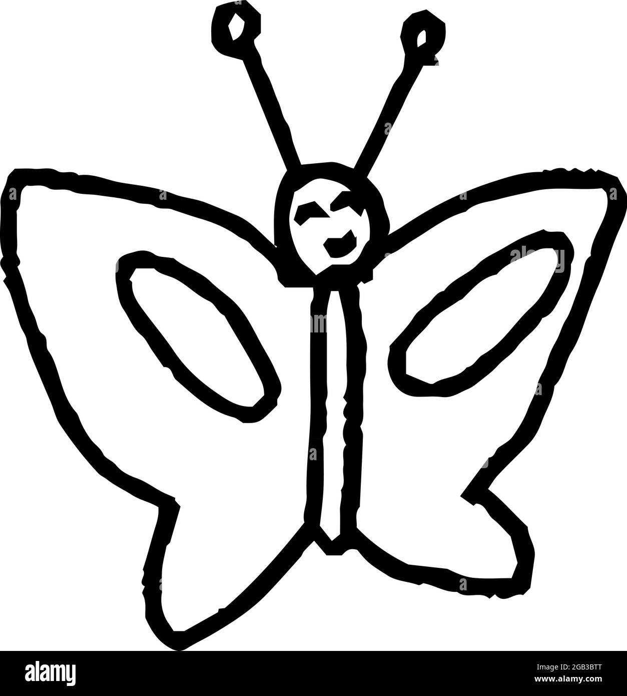 This is a illustration of Cute butterfly scribble drawn by a child Stock  Vector Image & Art - Alamy