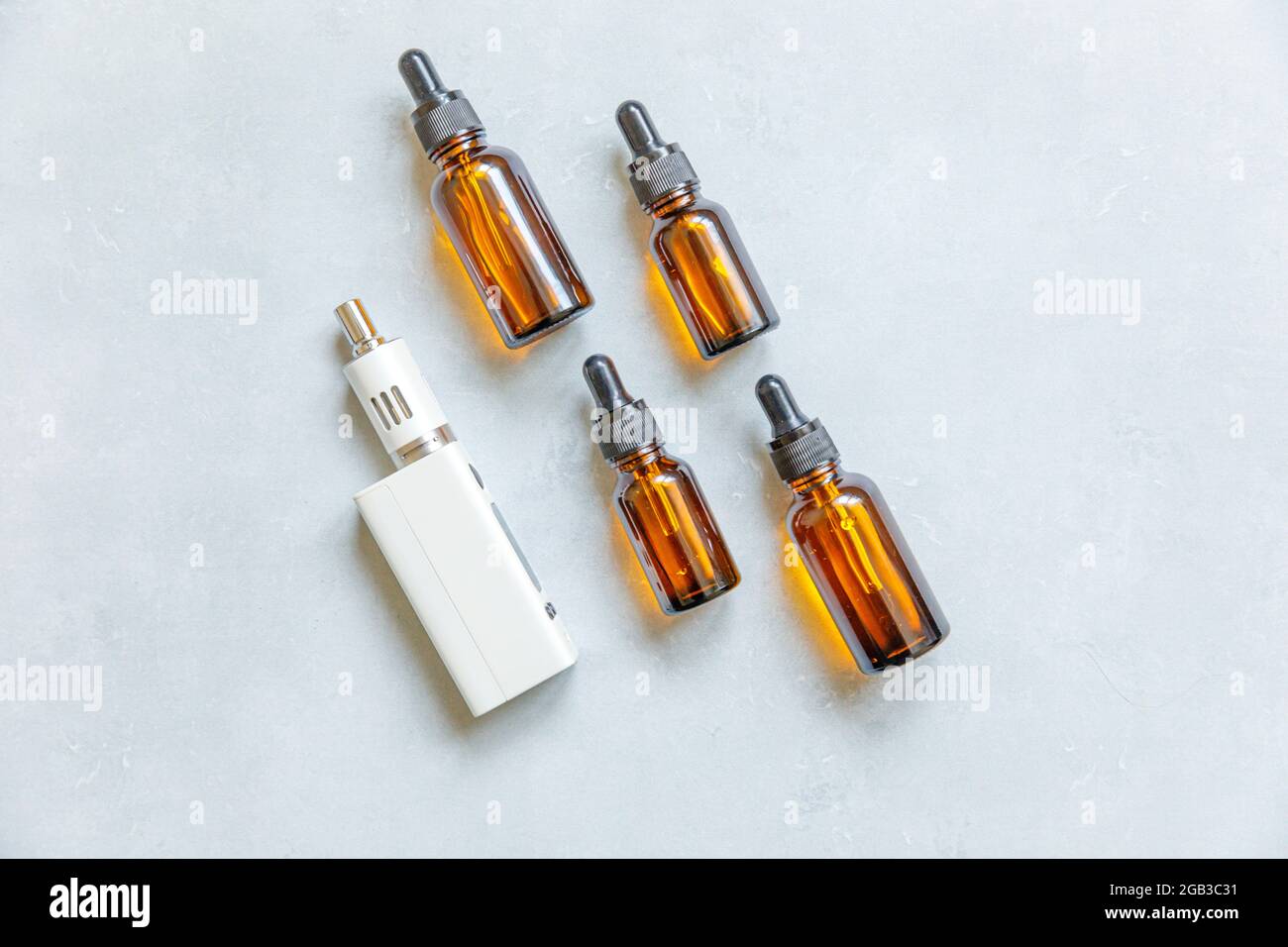 Vaping device ecigarette electronic cigarette and liquid bottles on