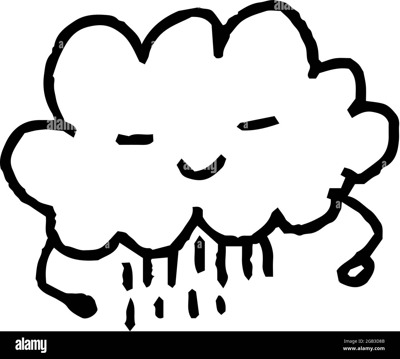 This is a illustration of Graffiti of rain clouds that children drew Stock Vector