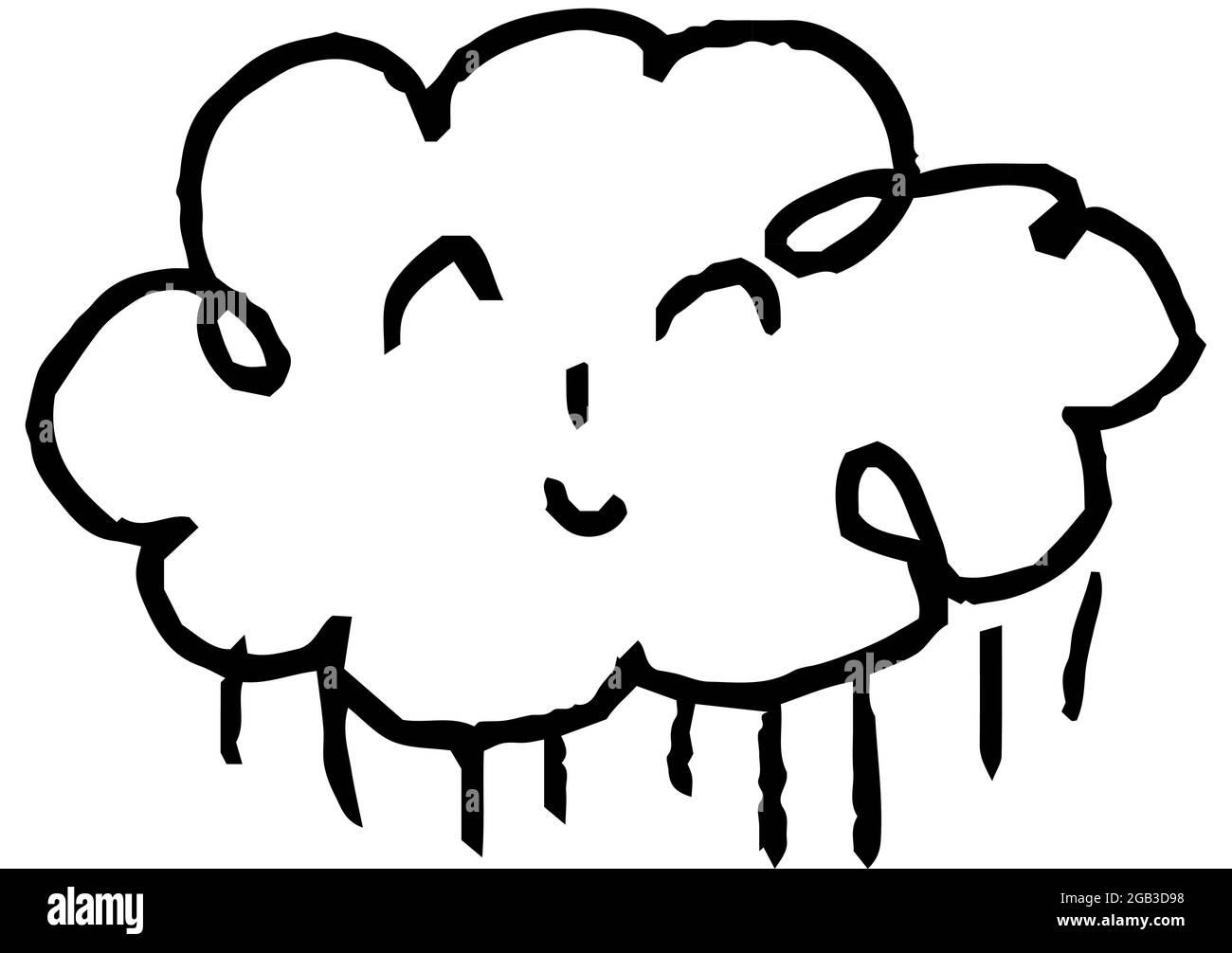 This is a illustration of Graffiti of rain clouds that children drew Stock Vector
