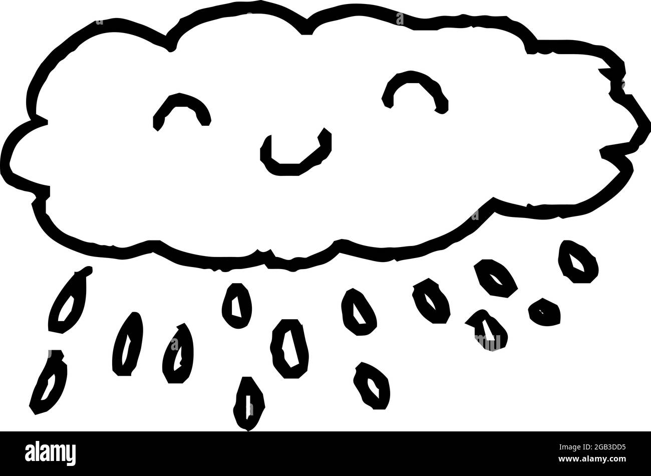 This is a illustration of Graffiti of rain clouds that children drew Stock Vector