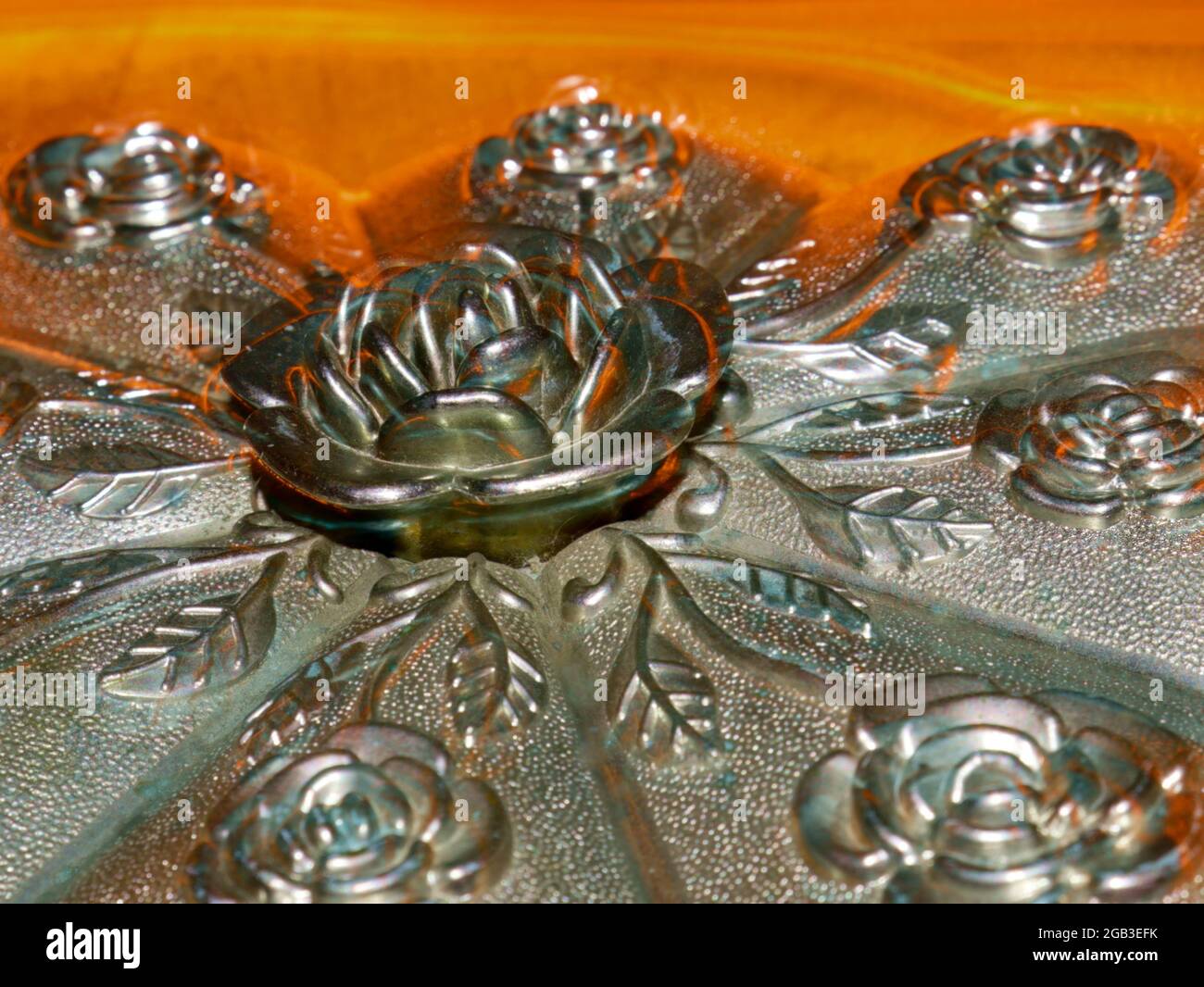 Lighted Roses Metallic Metal rose presented with light effect reflection sparkles Stock Photo ...