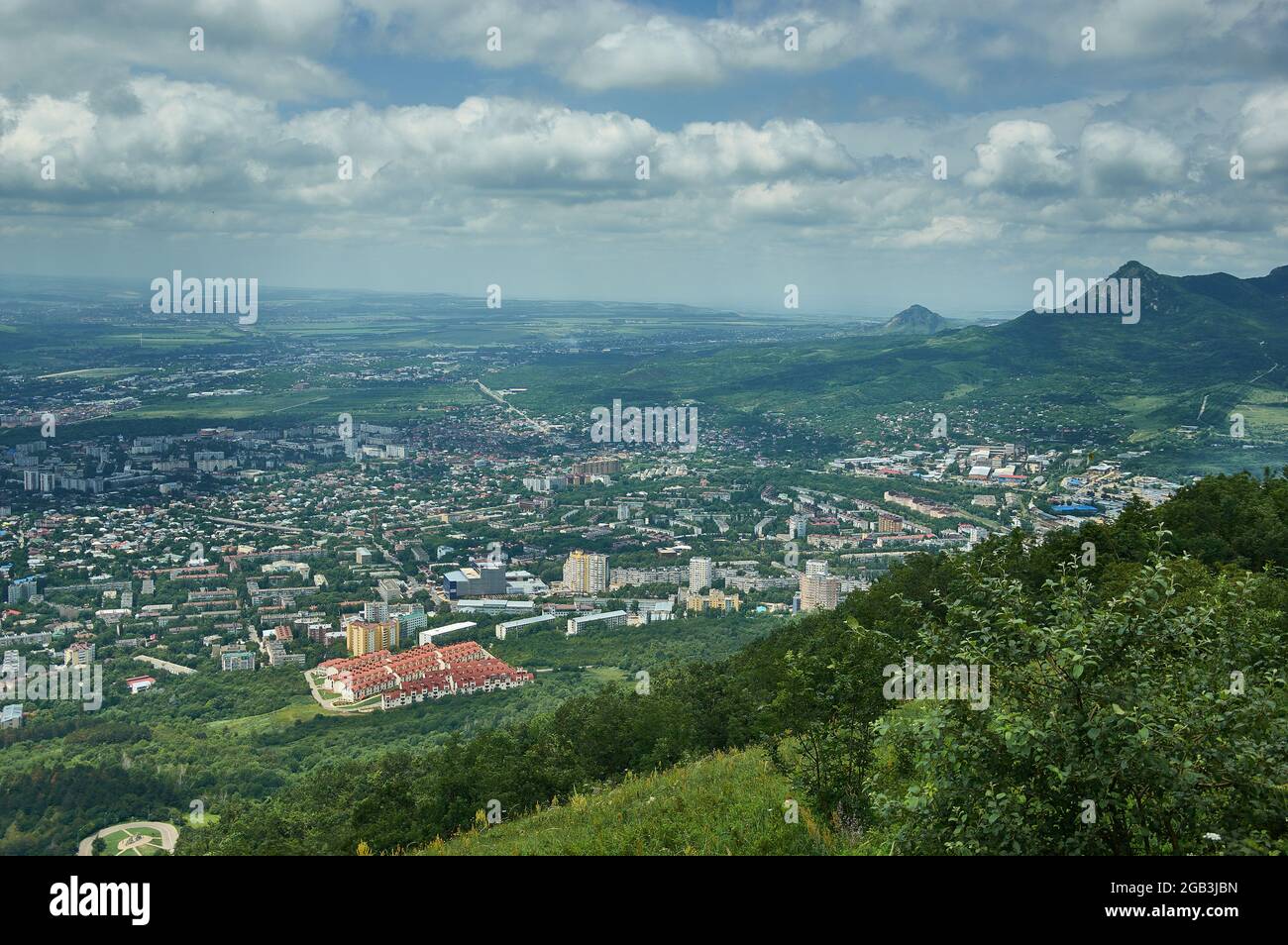 View of the city of Pyatigorsk from the top of Mount Mashuk., city in Stavropol Krai, Russia located on the Podkumok River, oldest spa resorts Stock Photo