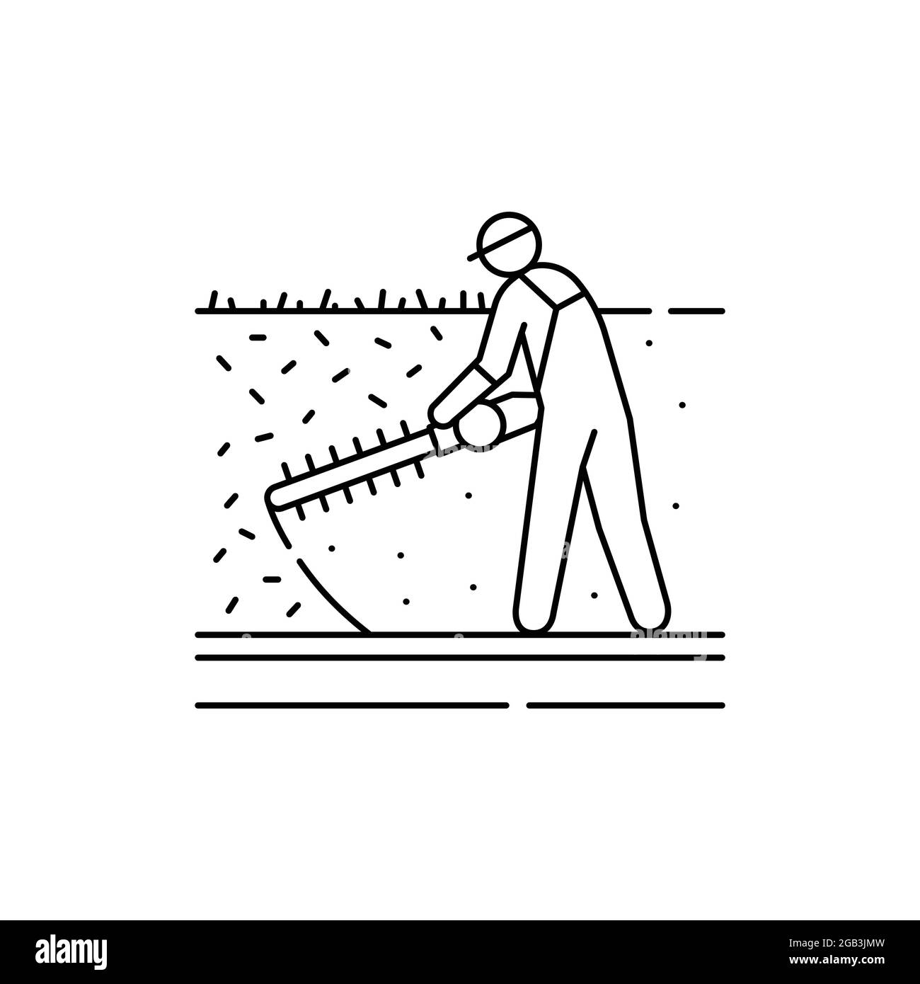 Hedging olor line icon. Garden service. Stock Vector
