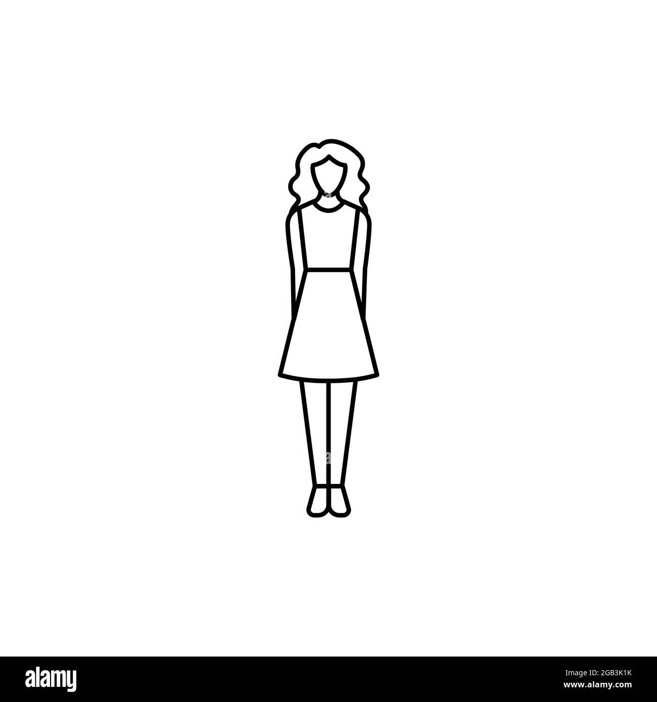Young woman olor line icon. Different stages person's life Stock Vector ...