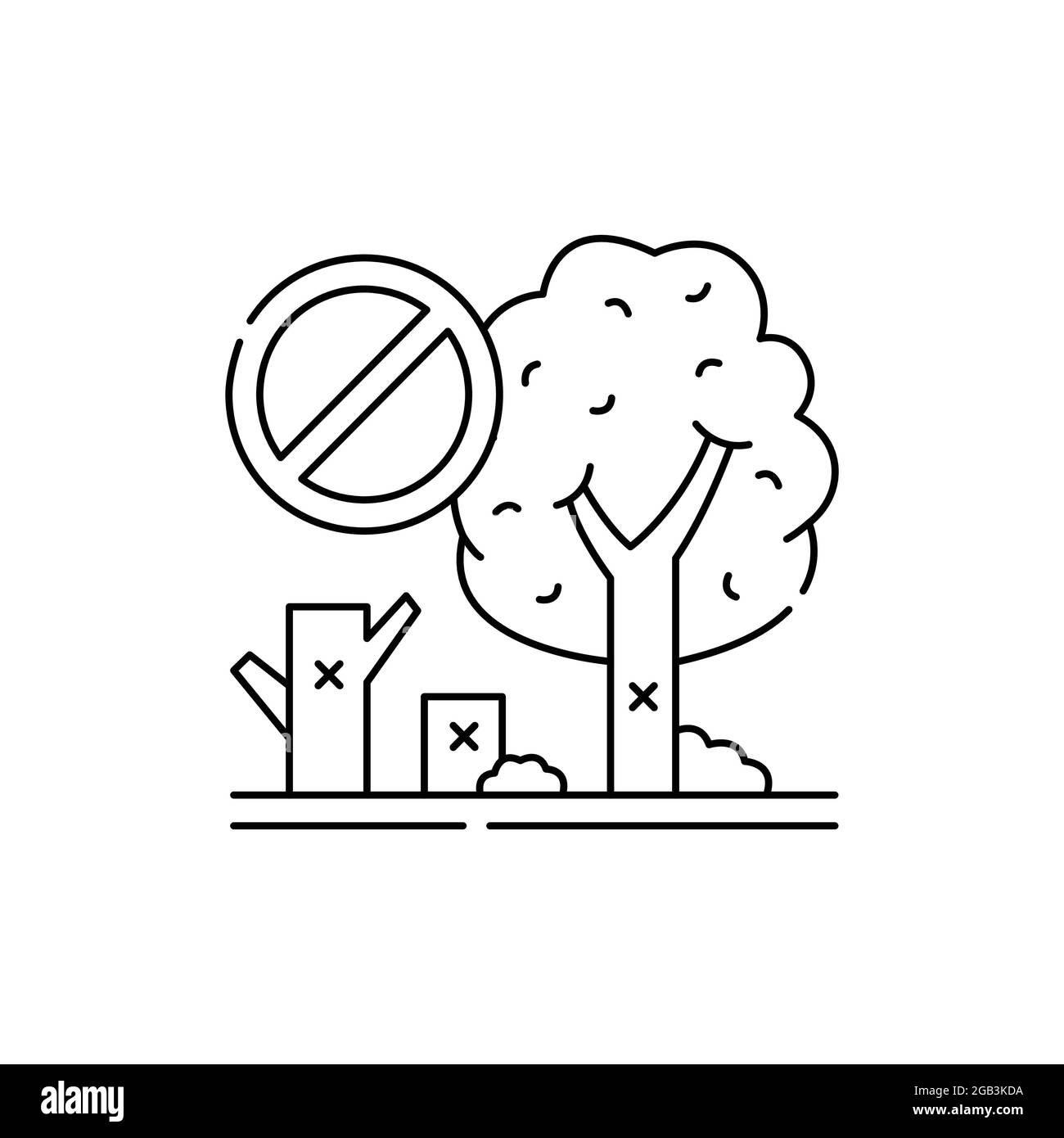 Tree removal olor line icon. Garden service. Pictogram for web page ...