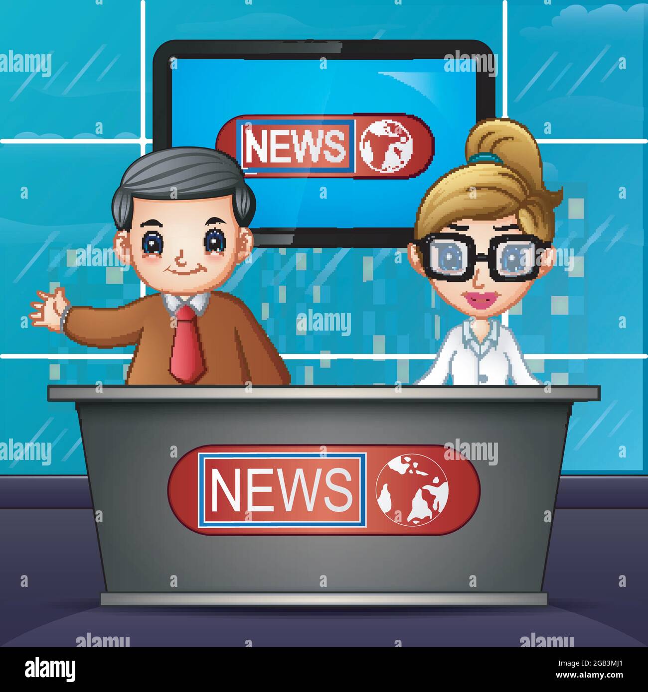 Young female news anchor hi-res stock photography and images - Alamy