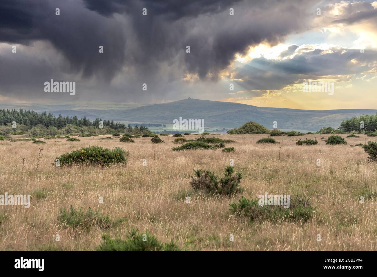 storm clouds rolling in across Dartmoor Stock Photo