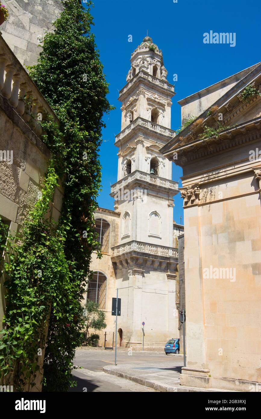 Bell tower of Duomo Cathedral of Maglie. Puglia. Italy Stock Photo - Alamy