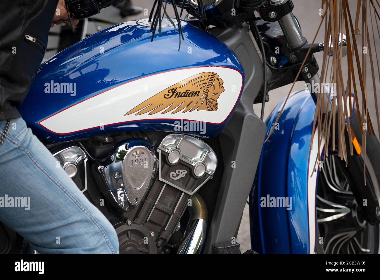 American Indian Motorcycle, Indian Motorbike Logo Stock Photo