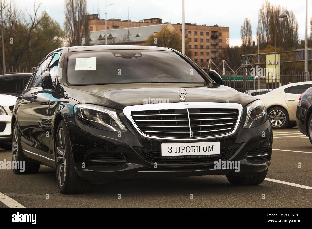 Kiev, Ukraine - May 22, 2020: Luxury black Mercedes in the city ...