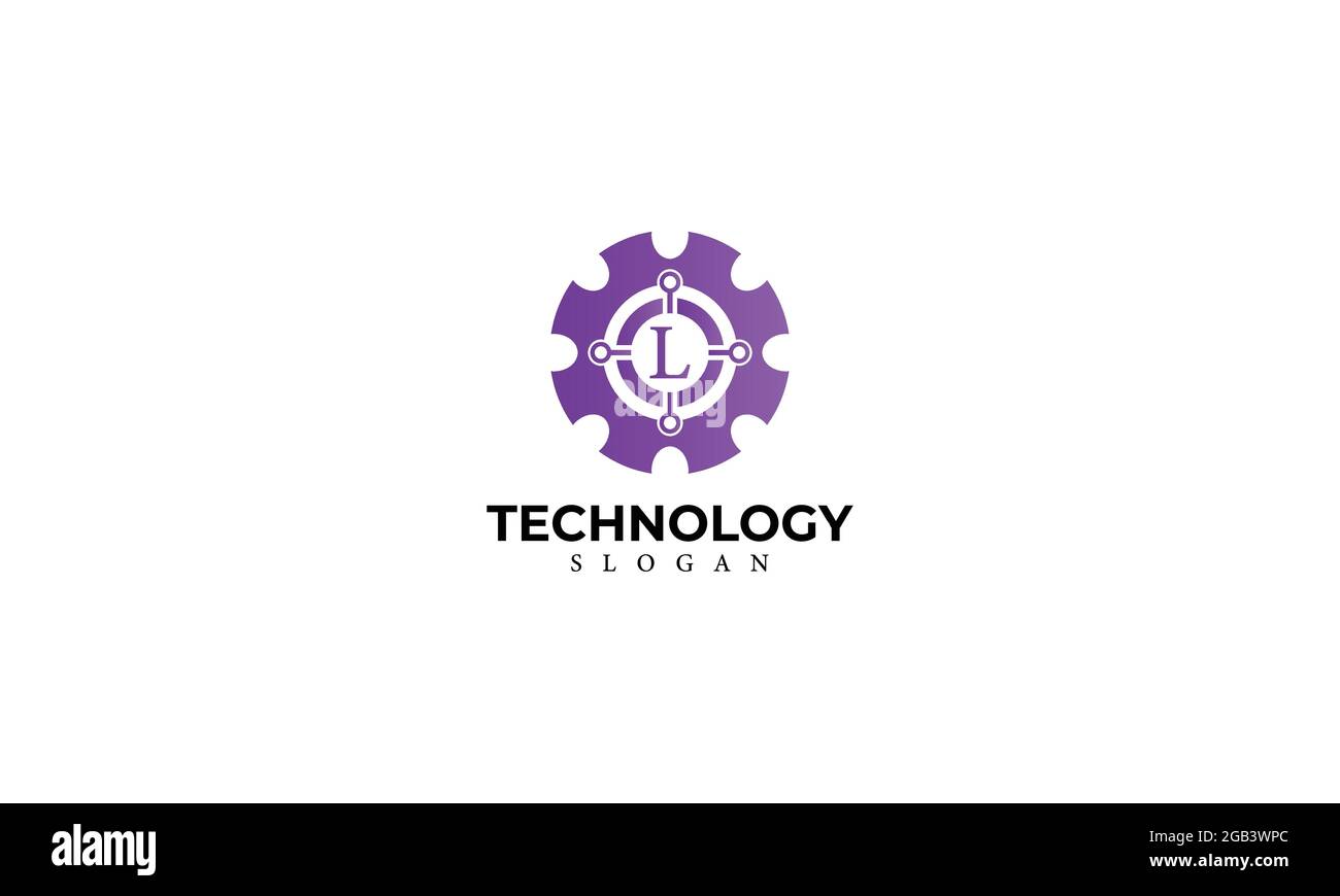 Alphabet L Technology Monogram Vector Logo Design, Letter L Technology Icon Template Stock Vector