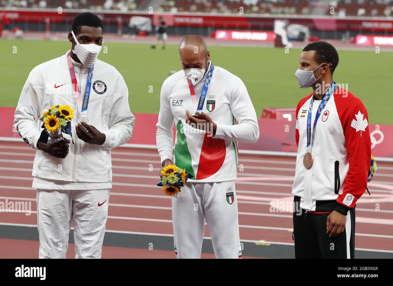 Tokyo, Japan. 02nd Aug, 2021. Gold medalist Lamont Marcell Jacobs of
