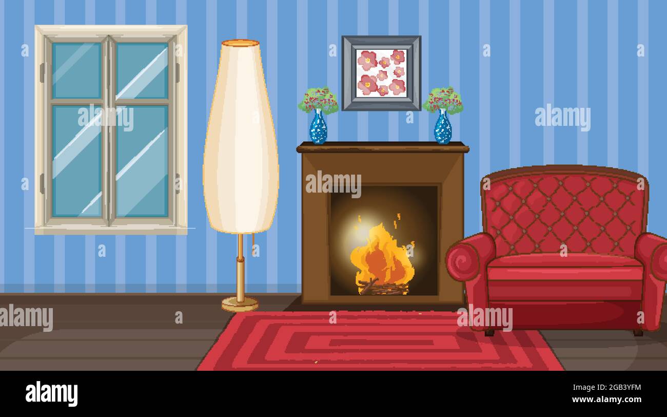 Living room interior design with furniture illustration Stock Vector ...