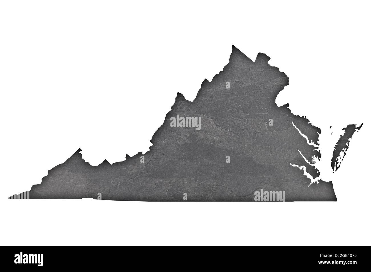 Map of Virginia on dark slate Stock Photo - Alamy