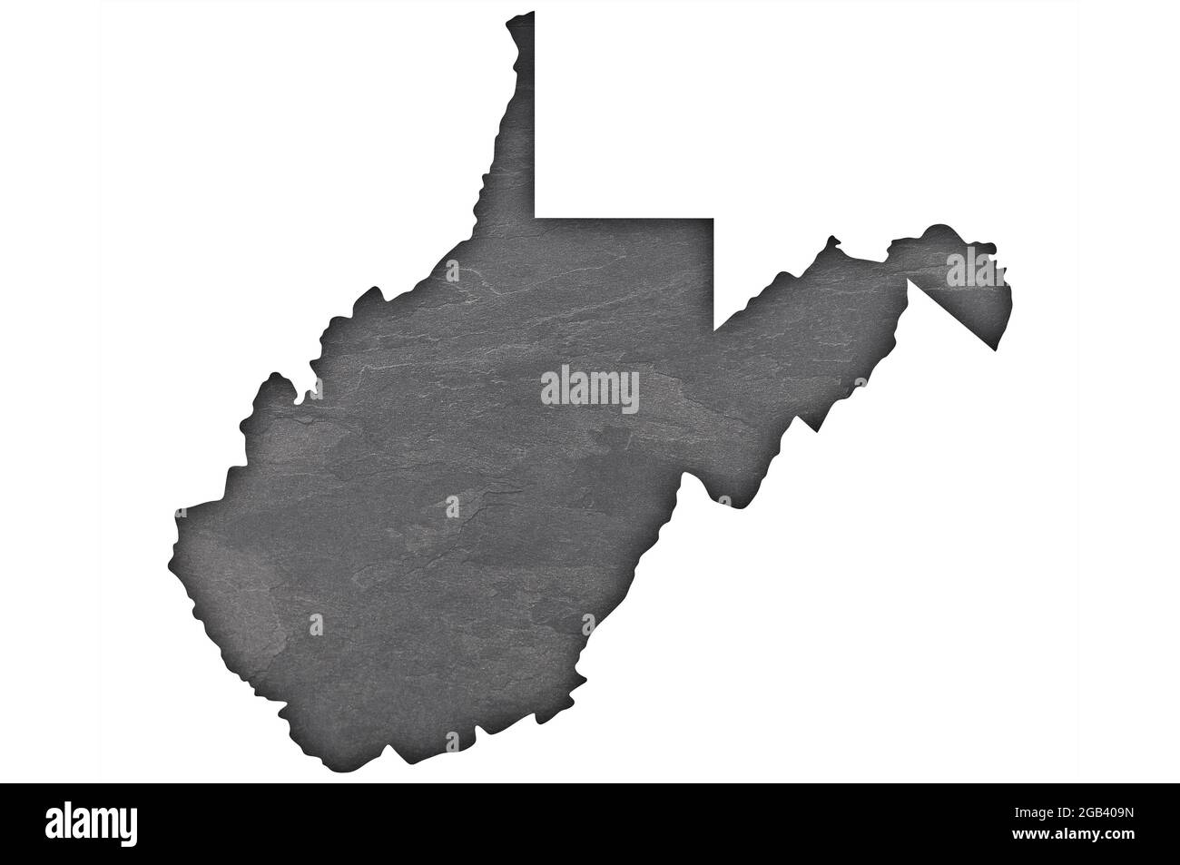 Map of West Virginia on dark slate Stock Photo - Alamy
