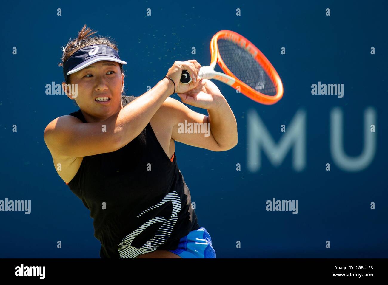 August 01, 2021: Claire Liu practices at the Mubadala Silicon Valley Classic at San Jose State University in San Jose, California. ©Mal Taam/TennisClix/CSM Stock Photo