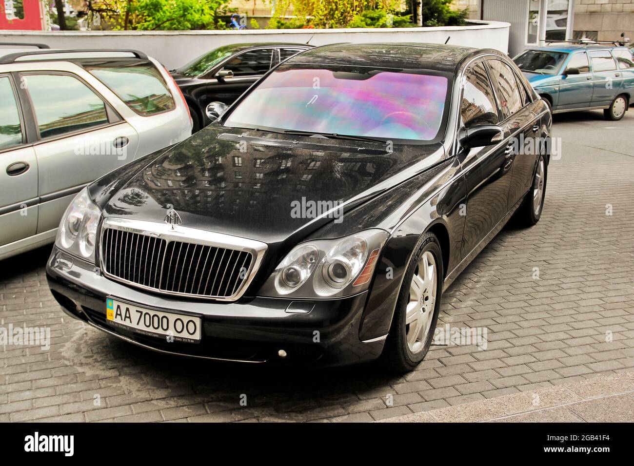 Kiev, Ukraine - May 3, 2019: Luxury car Maybach parked near the business center Stock Photo