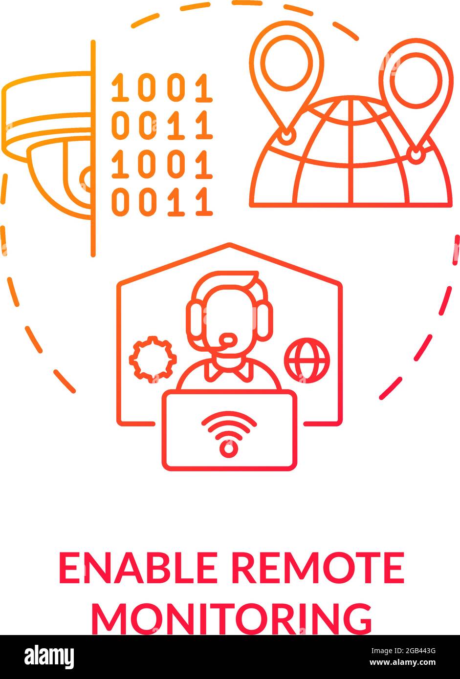 Enable remote observation red concept icon Stock Vector Image & Art - Alamy