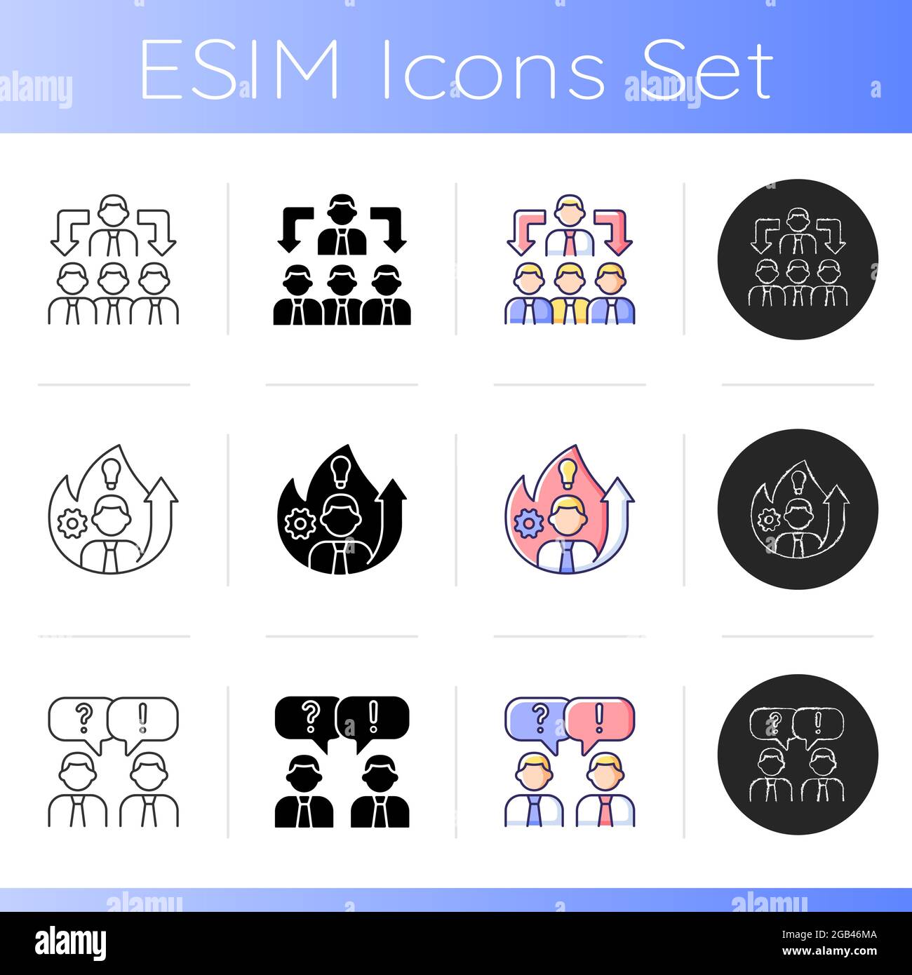Teamwork related icons set Stock Vector