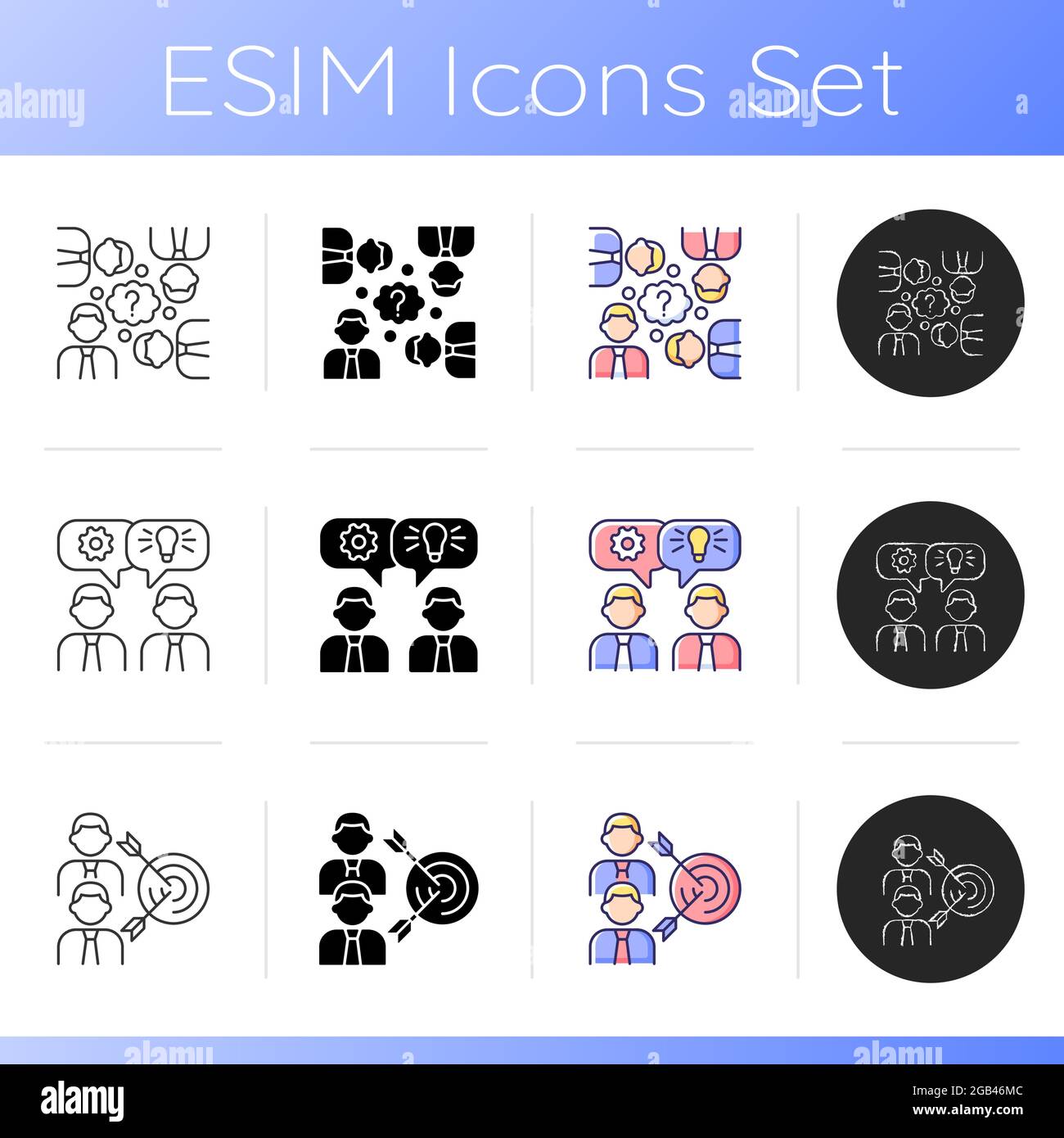 Team working icons set Stock Vector Image & Art - Alamy