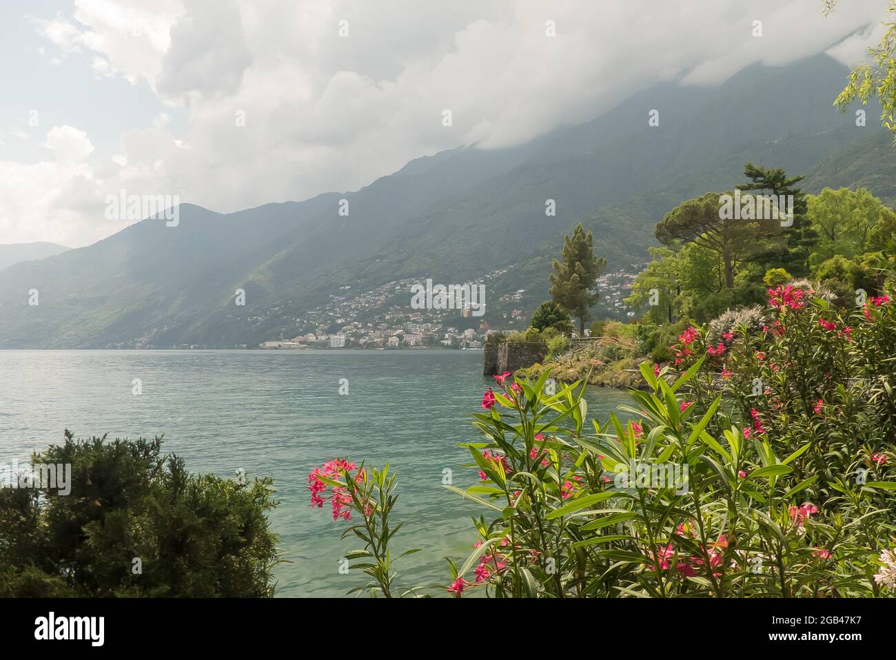 Lake Maggiore: the island Isola de Brissago Stock Photo