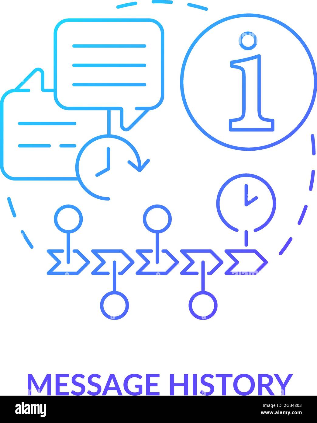 Message history blue gradient concept icon Stock Vector Image & Art Alamy