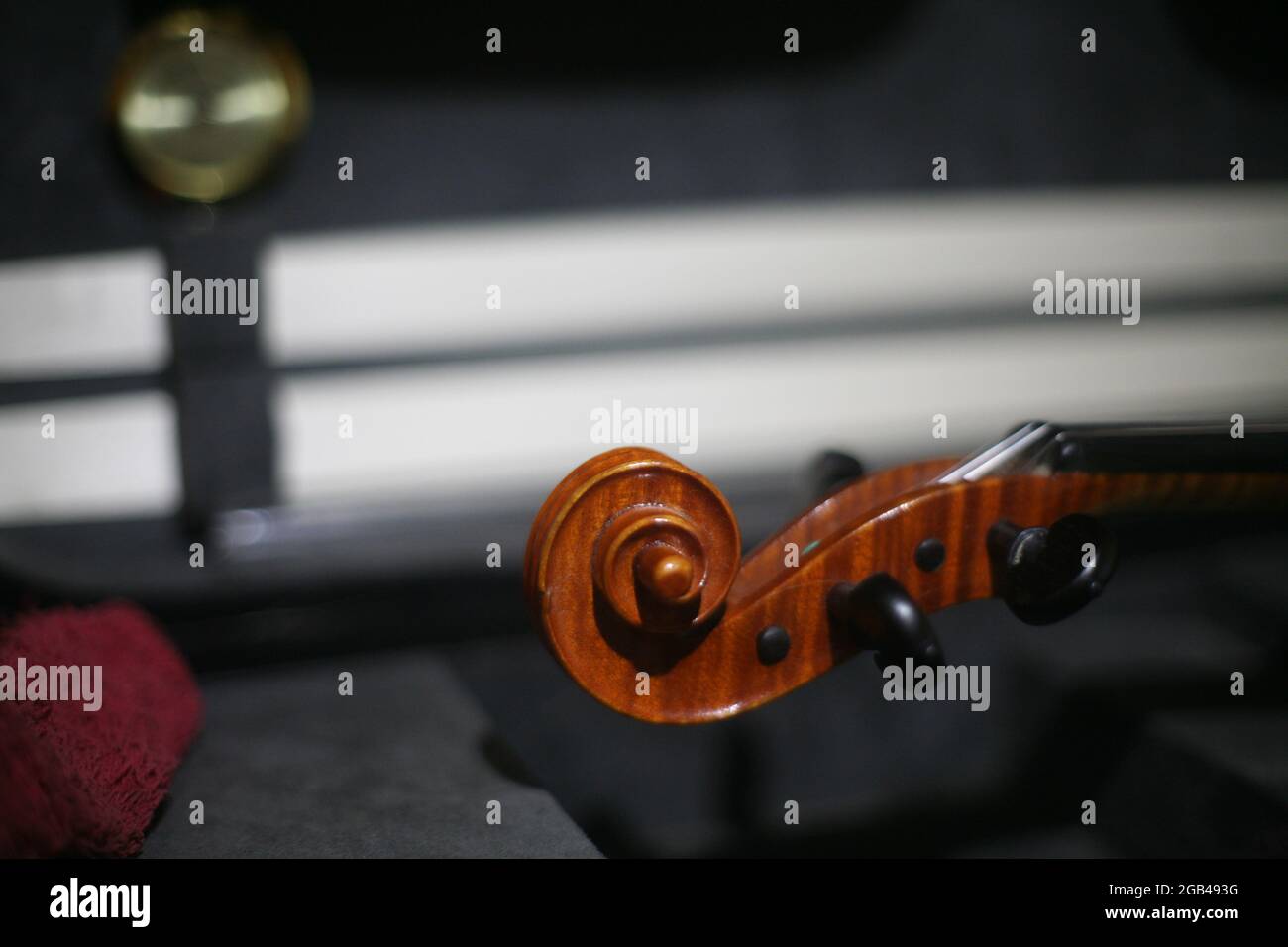 Violin and Violin Case Stock Photo