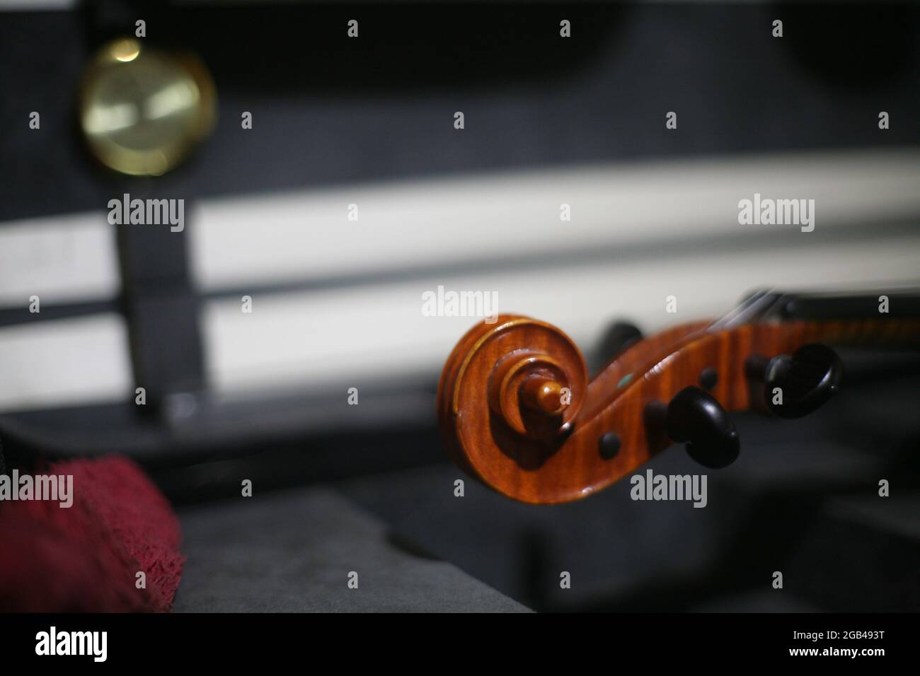 Violin and Violin Case Stock Photo