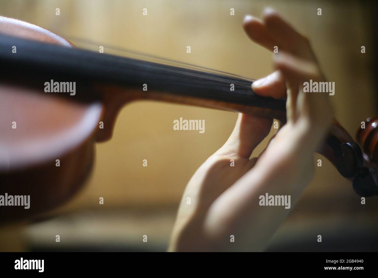 Violinist's Hand Stock Photo