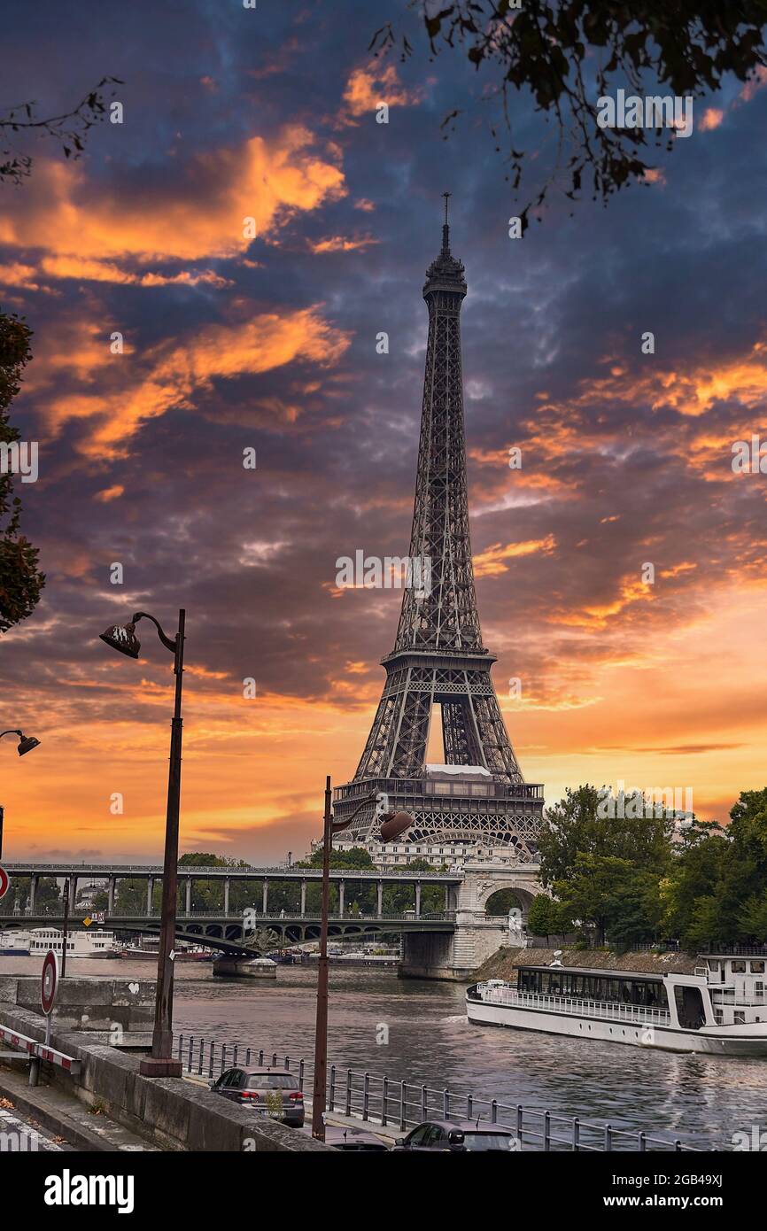 The Eiffel Tower At Sunset