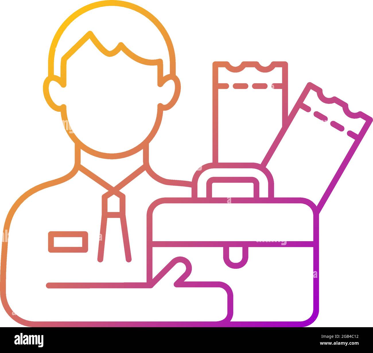 Lottery agent gradient linear vector icon Stock Vector