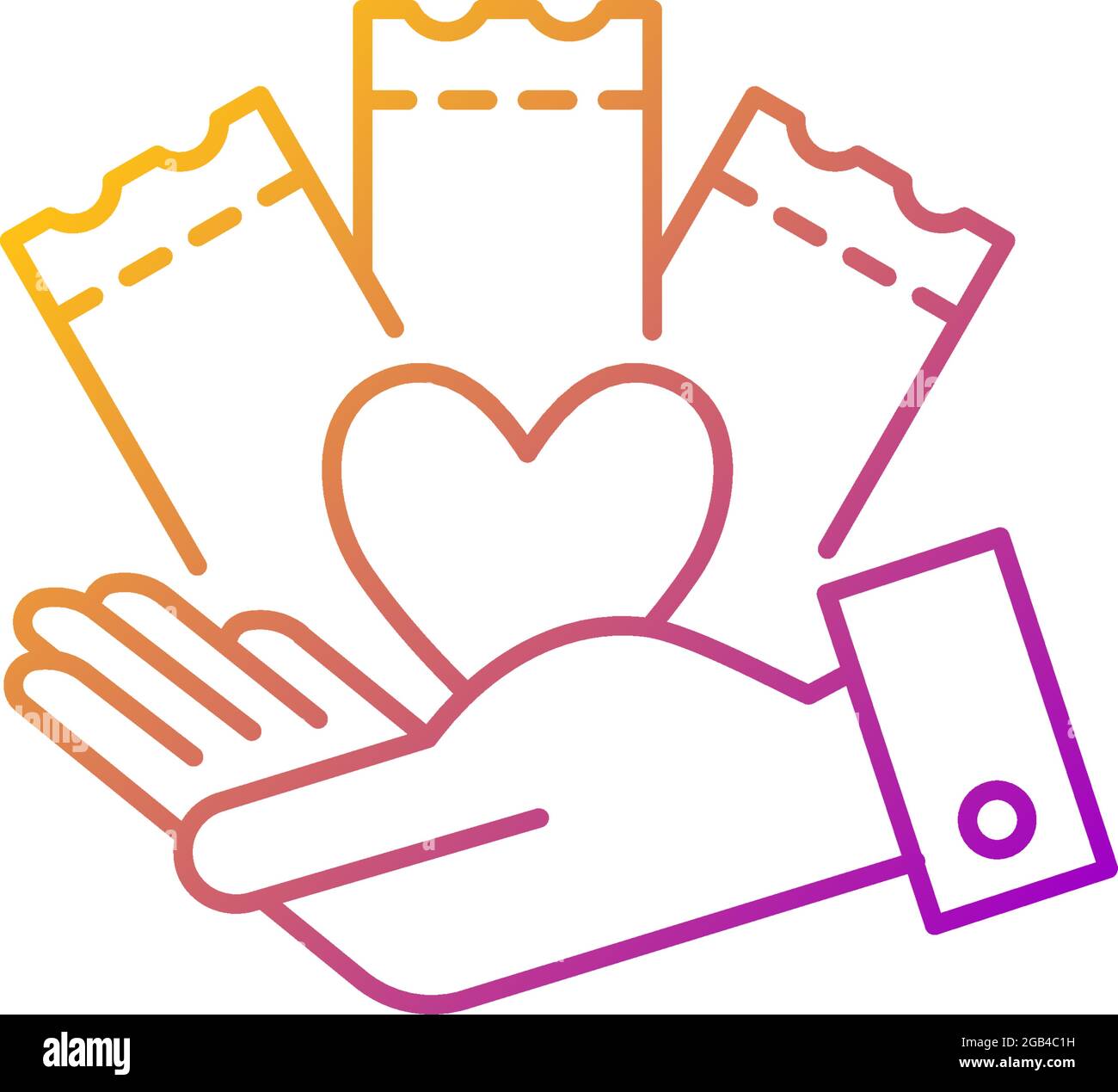 Charitable lottery game gradient linear vector icon Stock Vector