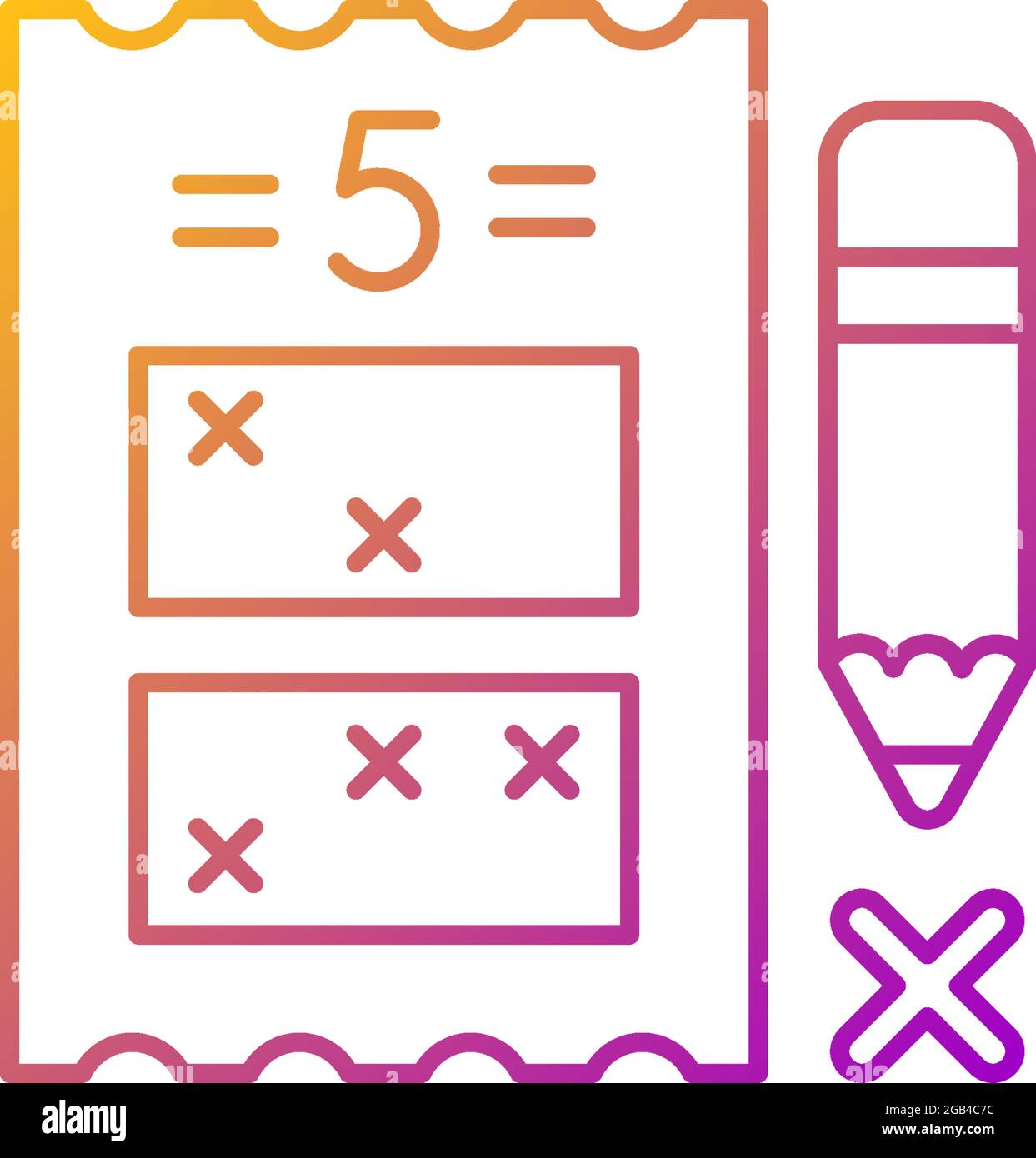 Five digit lottery game gradient linear vector icon Stock Vector