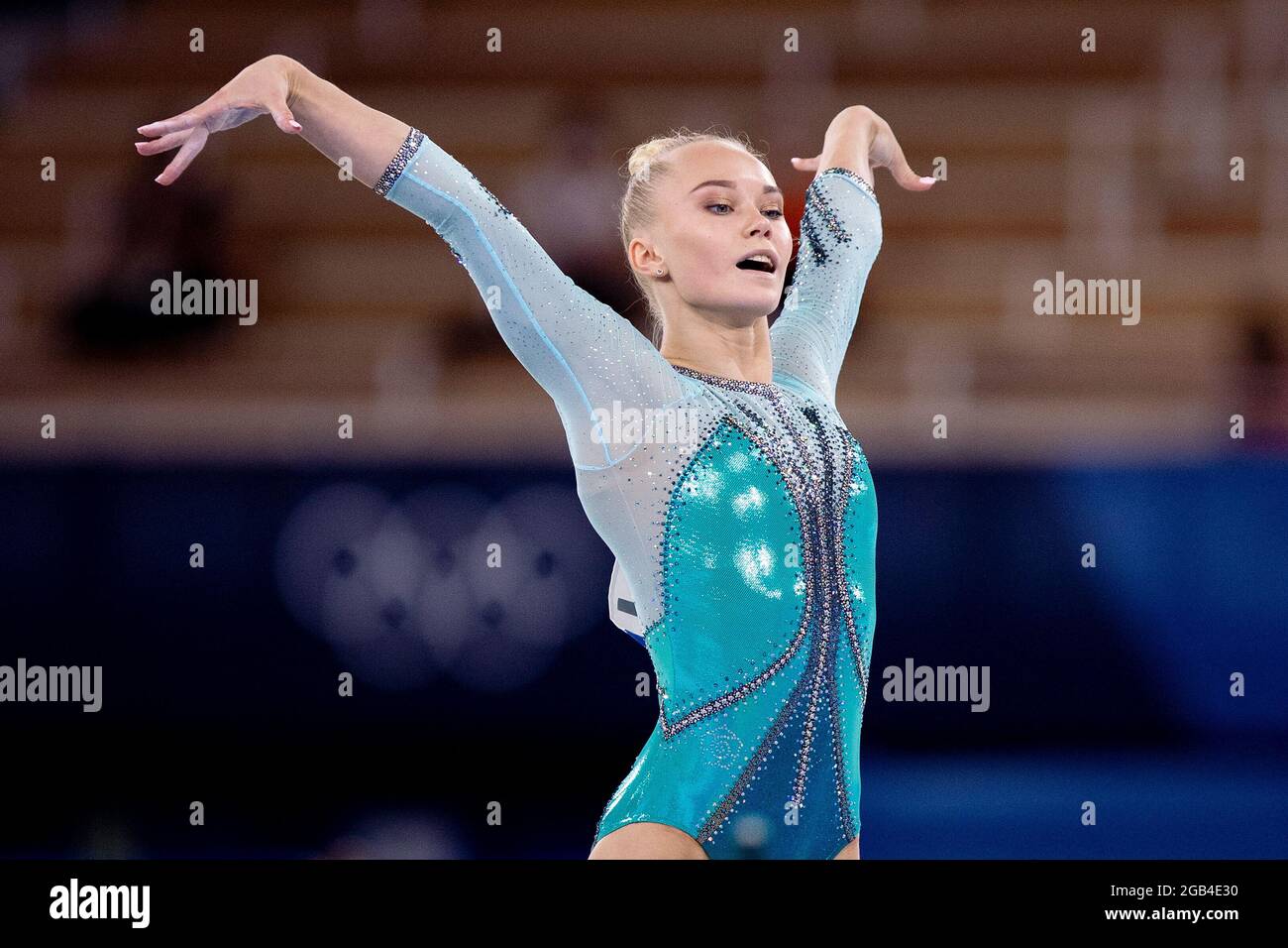TOKYO, JAPAN AUGUST 2 Angelina Melnikova of Russia competing on