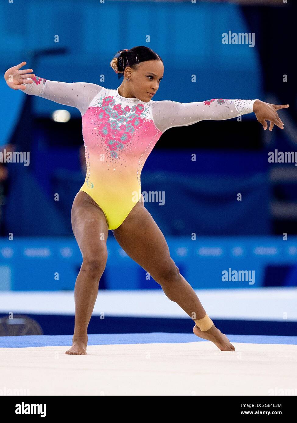 TOKYO, JAPAN AUGUST 2 Rebeca Andrade of Brasil competing on Women's