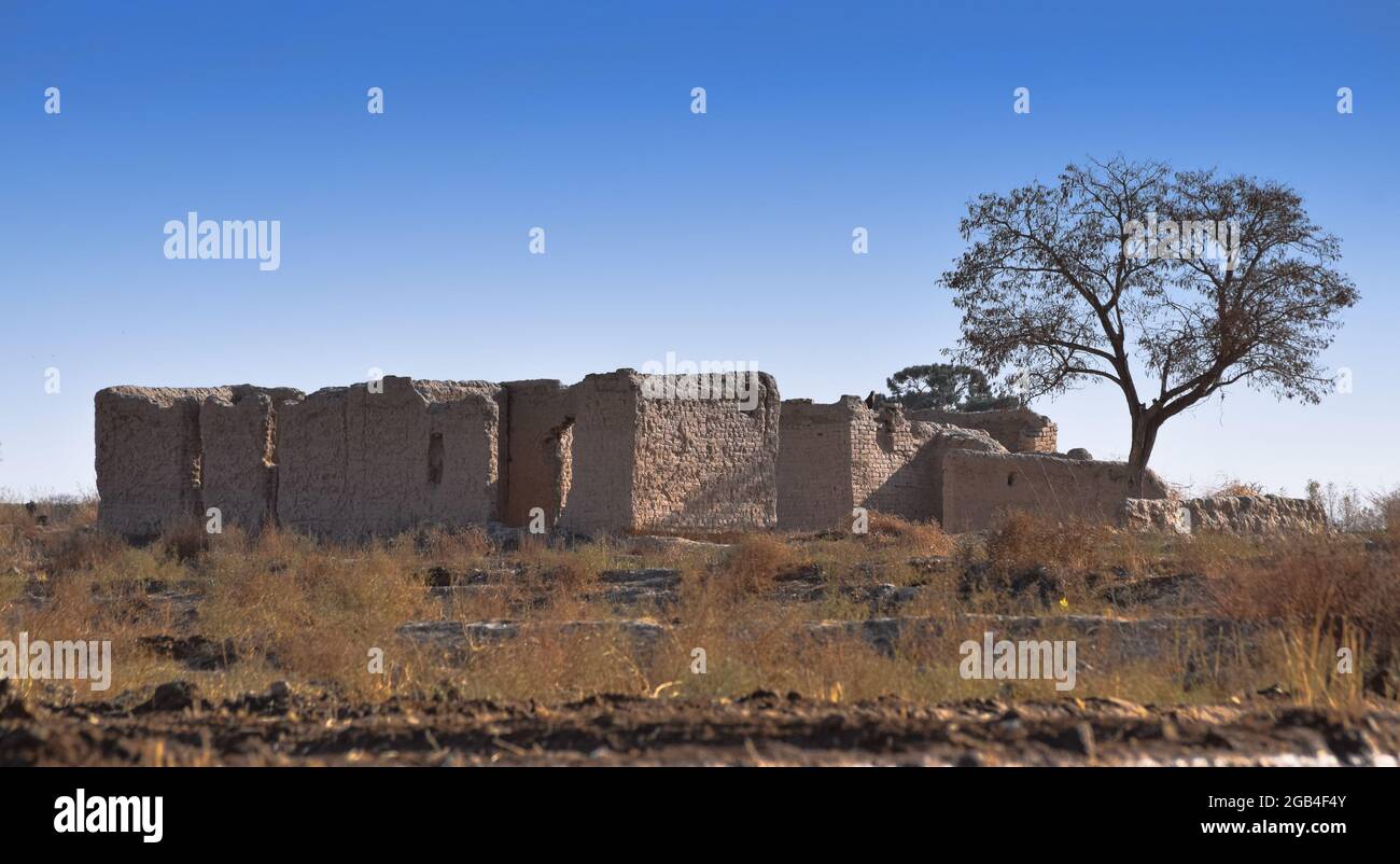 Old house and trees beautiful view landscape outdoor photography Quetta Balochistan Stock Photo