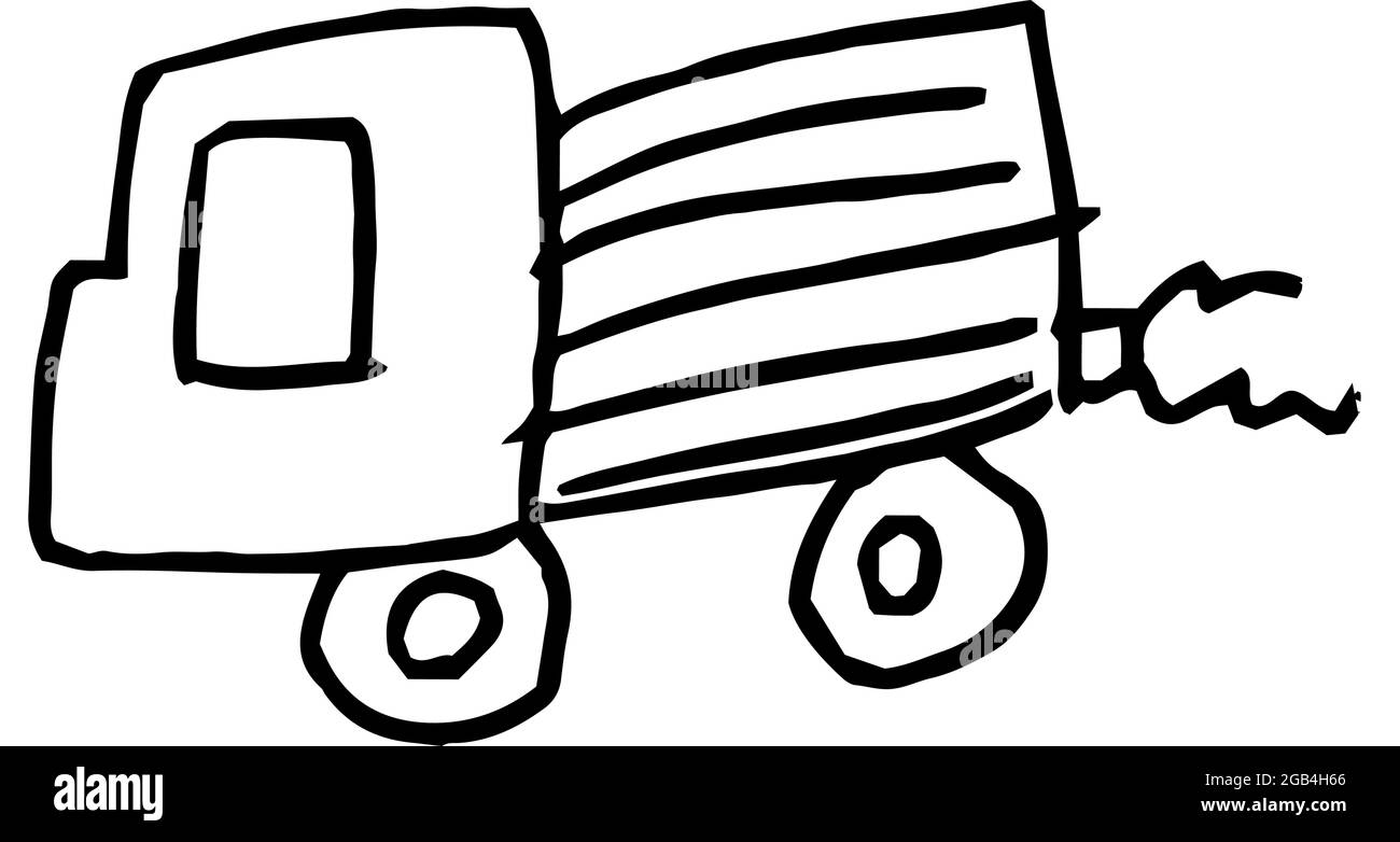 This is a illustration of Cute car scribble drawn by a child Stock