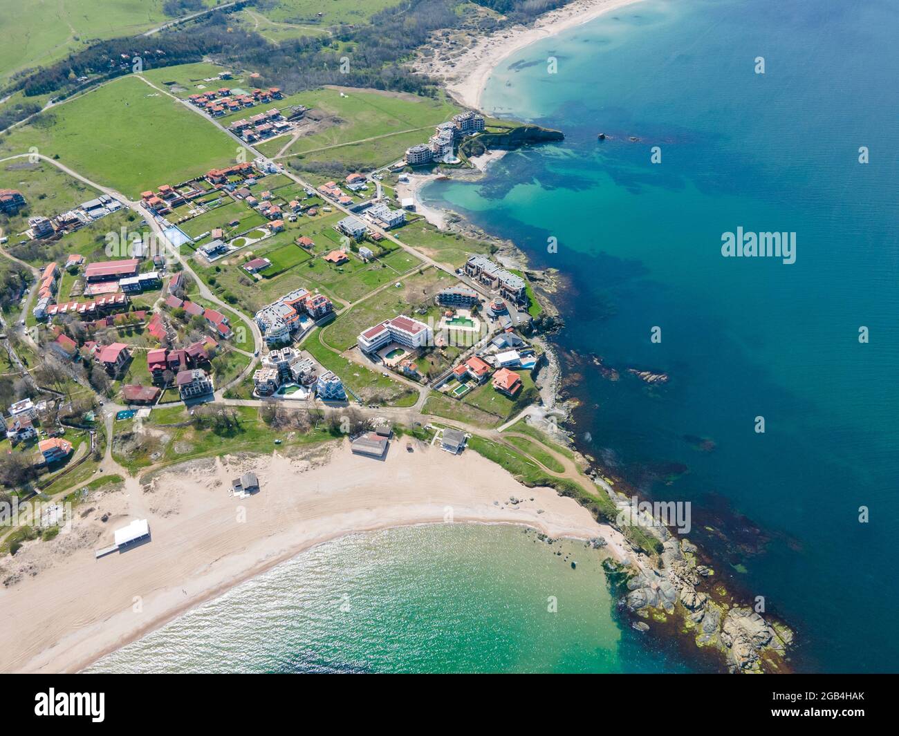 Aerial view of village of Lozenets, Burgas Region, Bulgaria Stock Photo ...