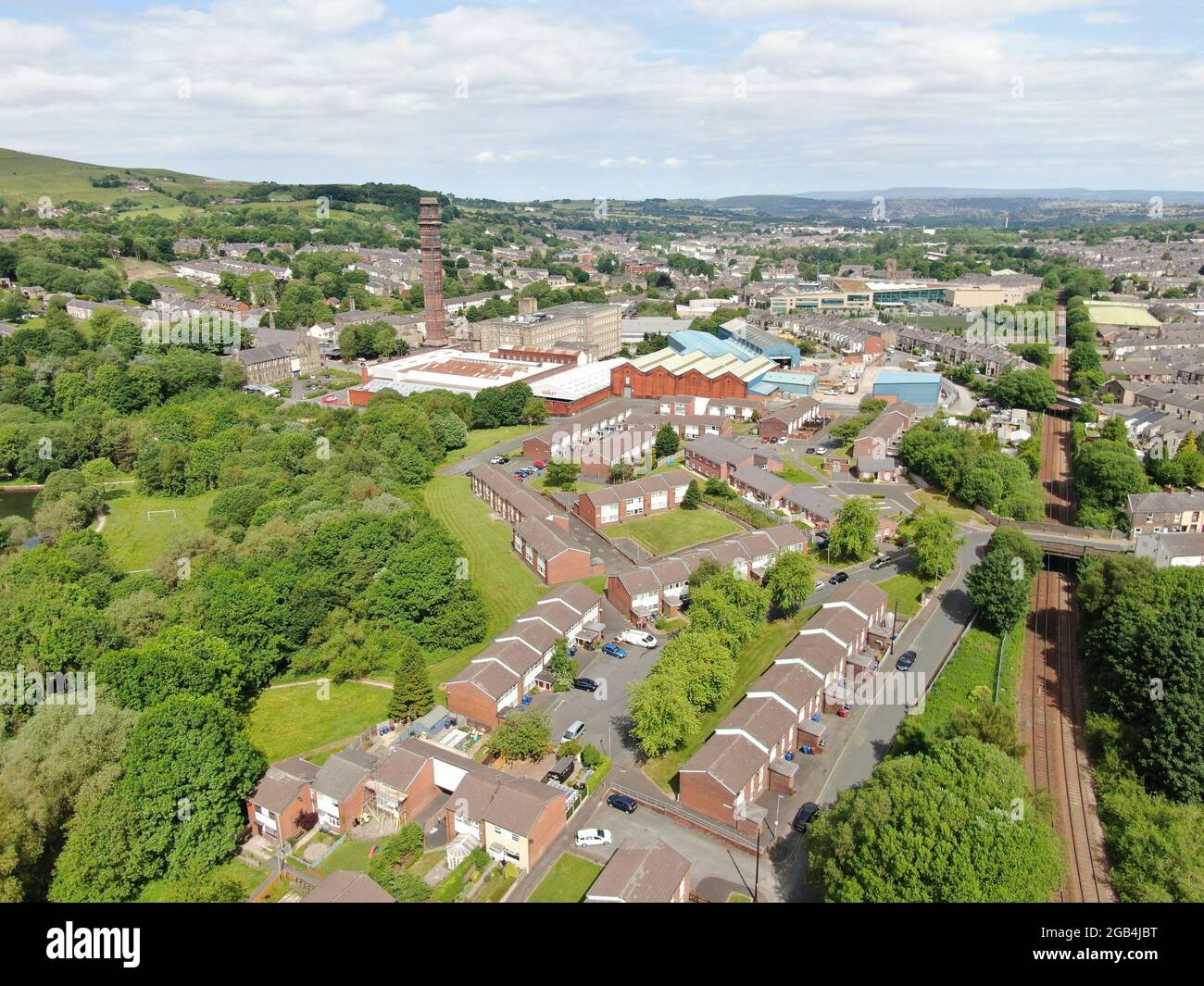 Ashton Park Darwen Drone Aerial Stock Photo Alamy