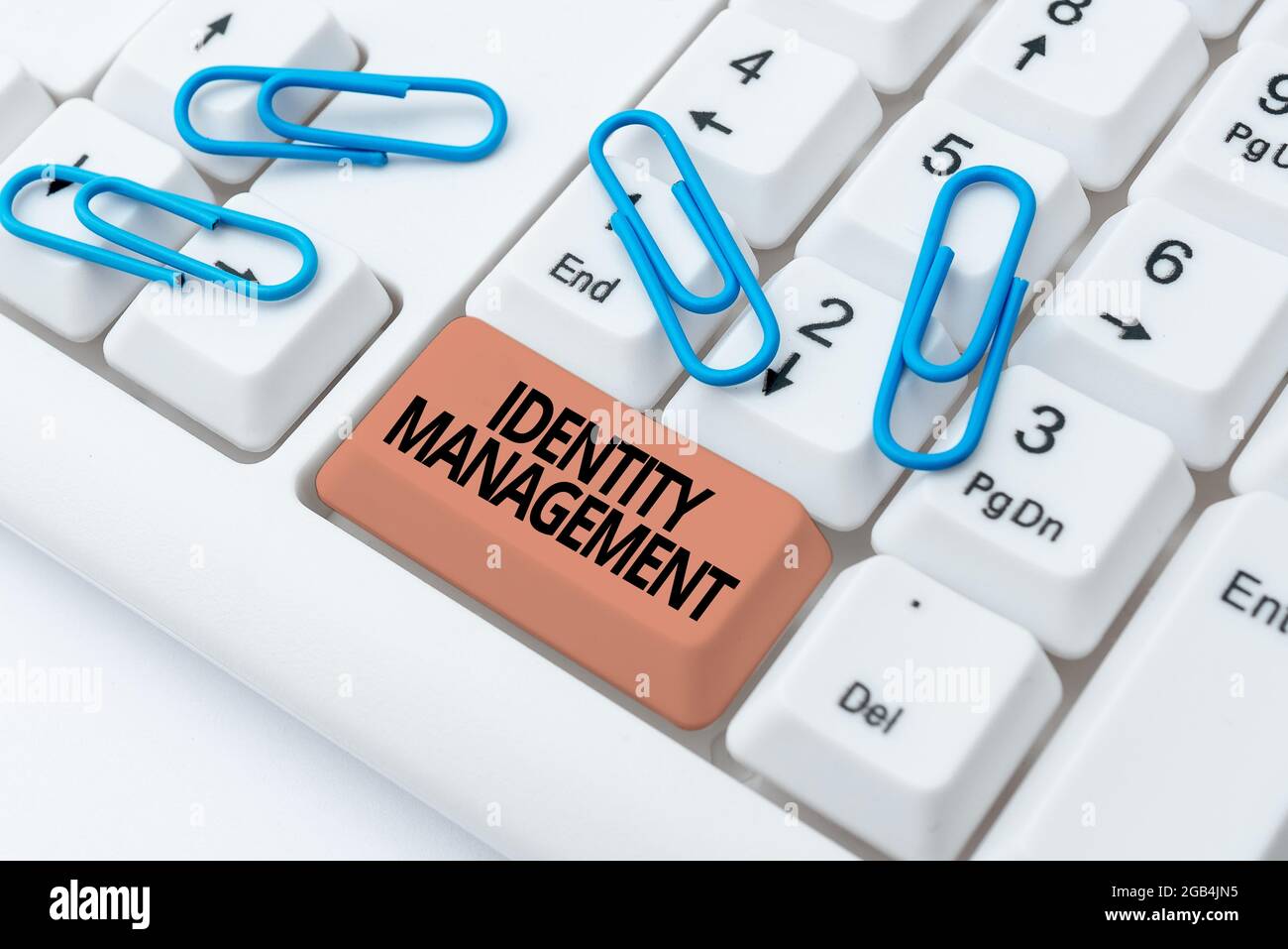 Writing displaying text Identity Management. Business concept administration of individual identities within a system Upgrading And Repairing Old Stock Photo