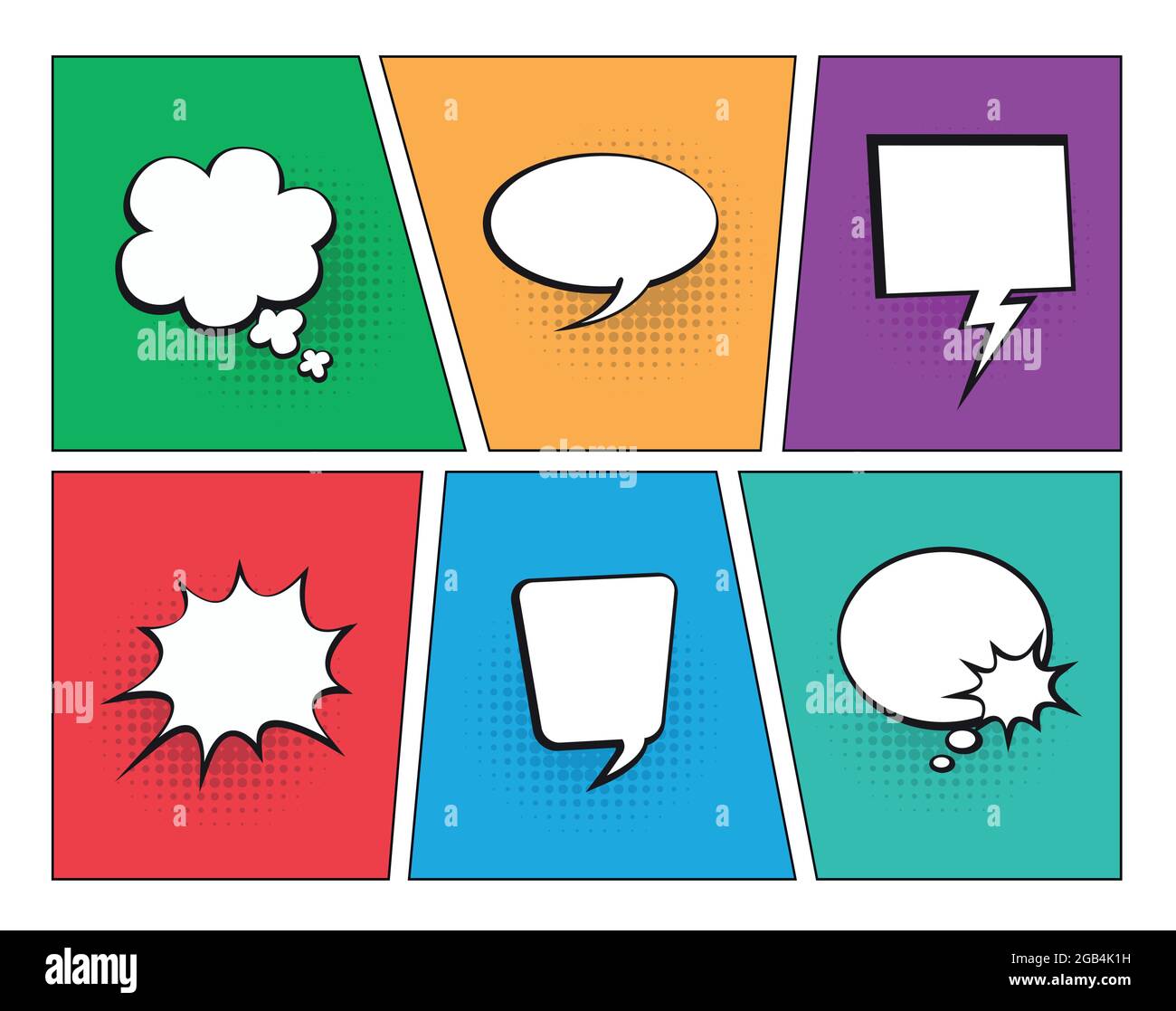 Set of speech bubbles. Halftone shadows isolated. Vector illustration Stock Vector