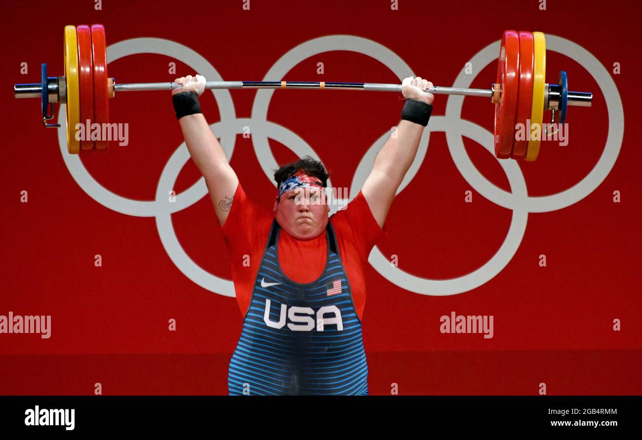 02 August 2021, Japan, Tokio Weightlifting Olympics, women's +87 kg