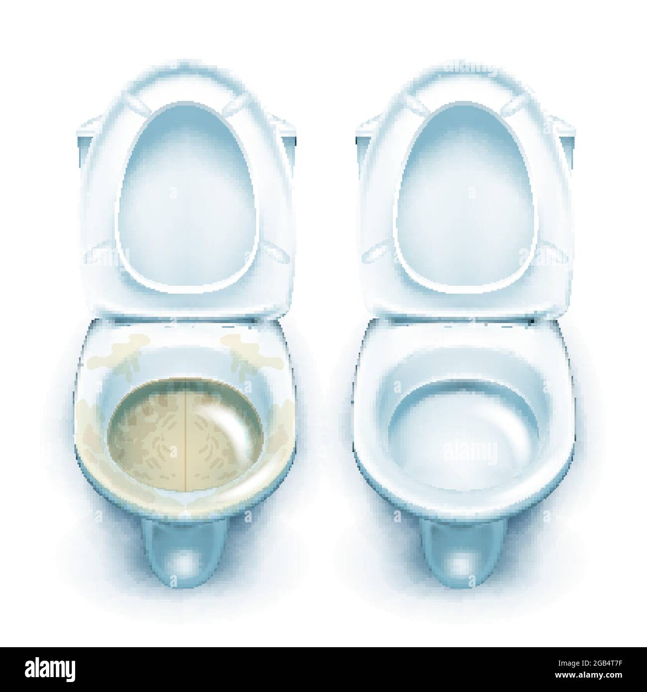 Dirty And Clean Toilet Restroom Tool Set Vector Stock Vector Image