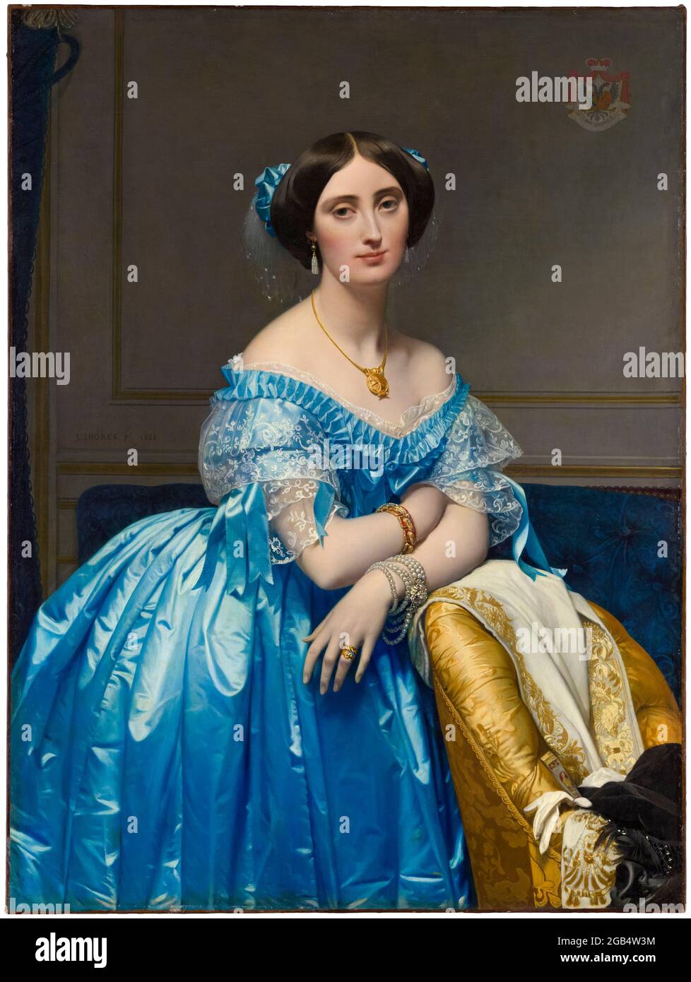 Joséphine Éléonore Marie Pauline de Galard de Brassac de Béarn (1825–1860), Princesse de Broglie, portrait painting by Jean Auguste Dominique Ingres, 1851-1853 Stock Photo